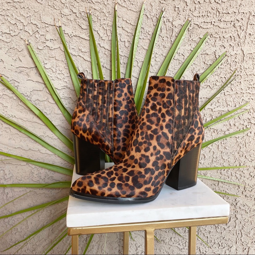 MARC FISHER NWOT Leopard Calf Hair Ankle Boots - Picture 4 of 15